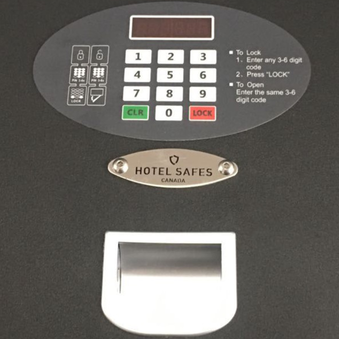 Hotel Drawer Safe Keypad closeup
